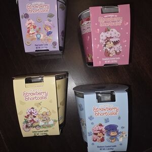 Set Of 4 Strawberry Shortcake Candles